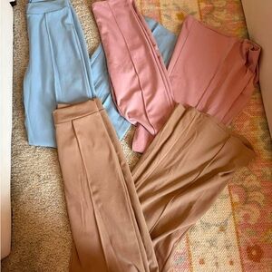 Bella Canvas Women's Wide Leg Pants - Blue, Pink, Tan
